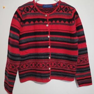 Wool Karen Scott Wool Women’s Christmas Cardigan Sweater Sz PM Made in Australia
